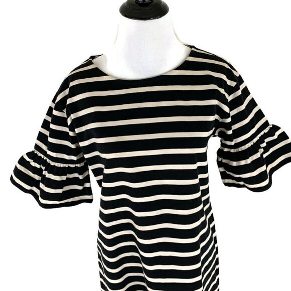 J. Crew Women's S Small Shift Dress Ruffled Bell Sleeve Striped Style #F0160 - Picture 5 of 12